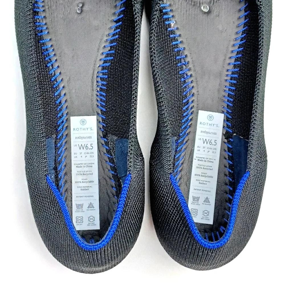 Rothy's The pointed flat knit shoes breathable office wear minimalist 6.5
